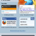 Pantalla de inicio de Firefox Mobile Pantalla de inicio de Firefox Mobile